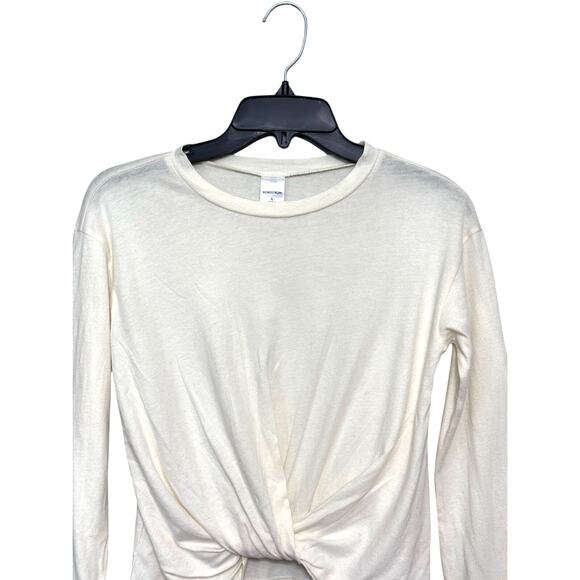 Nordstrom Twist Front Blouse Pullover Long Sleeve Scoop Neck Girl L 10/12 NWOT - Picture 2 of 8